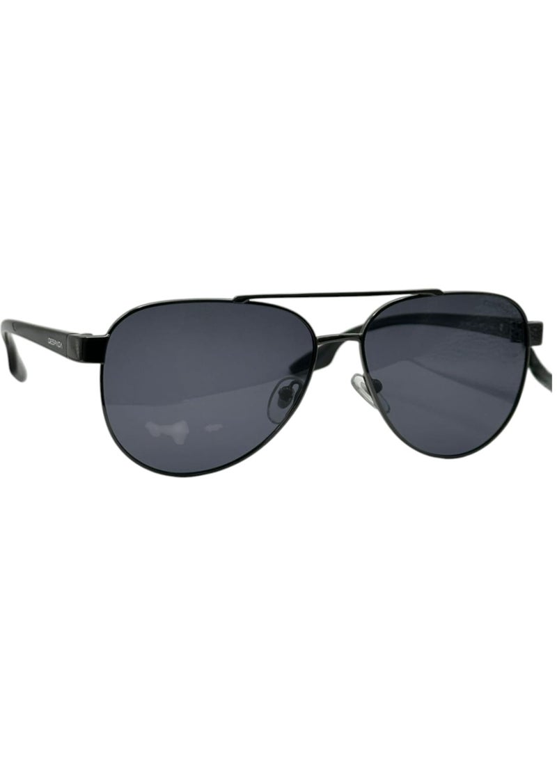 DS-2363 C2 Sunglass, 100% UV Protected Polarized Unisex Sunglass, Gun Metal Frame With Grey Lenses. - Image 1